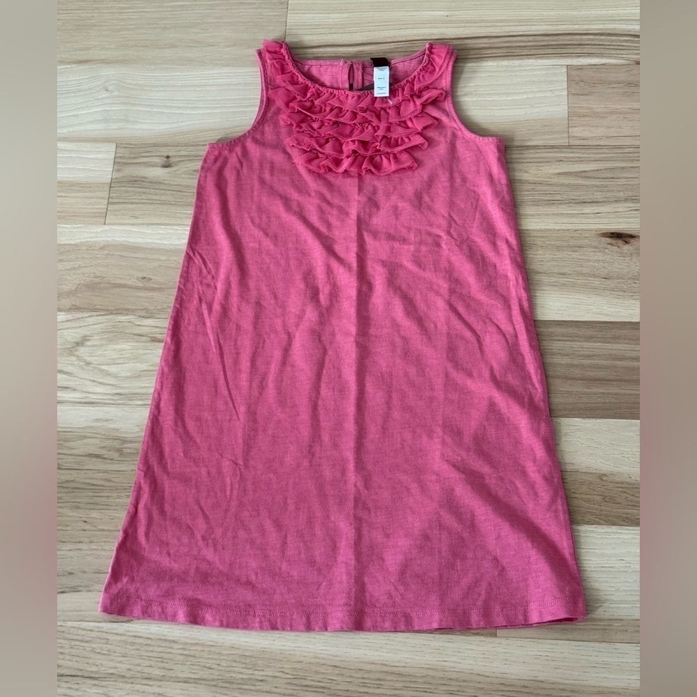 Tea collection pullover sleeveless Pink Ruffled Kids Dress size 12